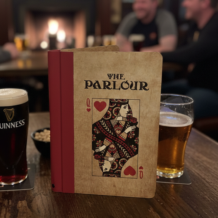 wooden menu cover